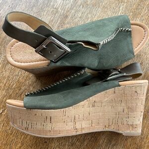 Marc Fischer 8 Leather and Cork wedge